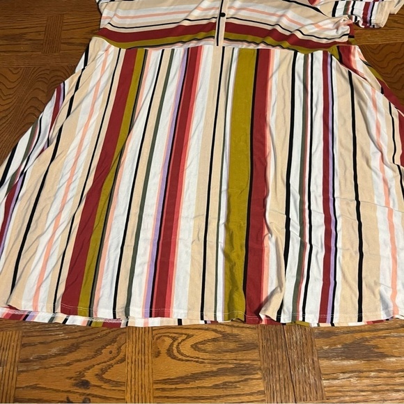 Torrid Super Soft Multi Stripe Collared Skater Dress Sz 3X Flowy Comfort - Picture 8 of 13